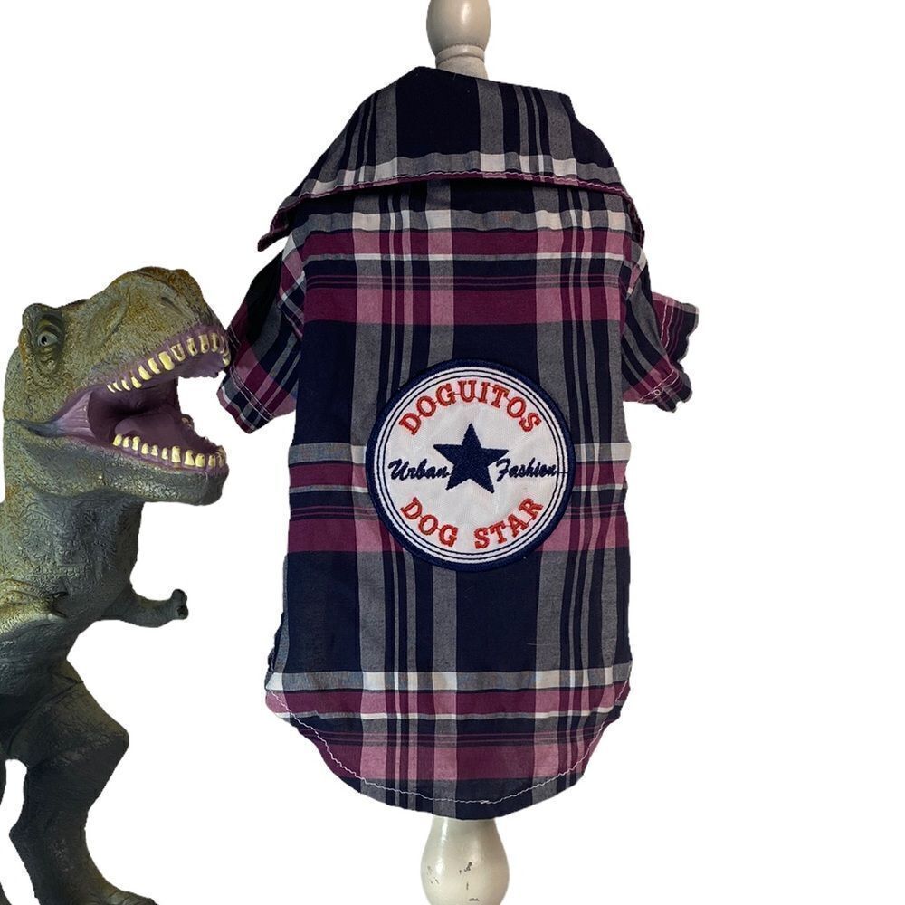 Plaid Collared Dog Shirt - Picture 2 of 7
